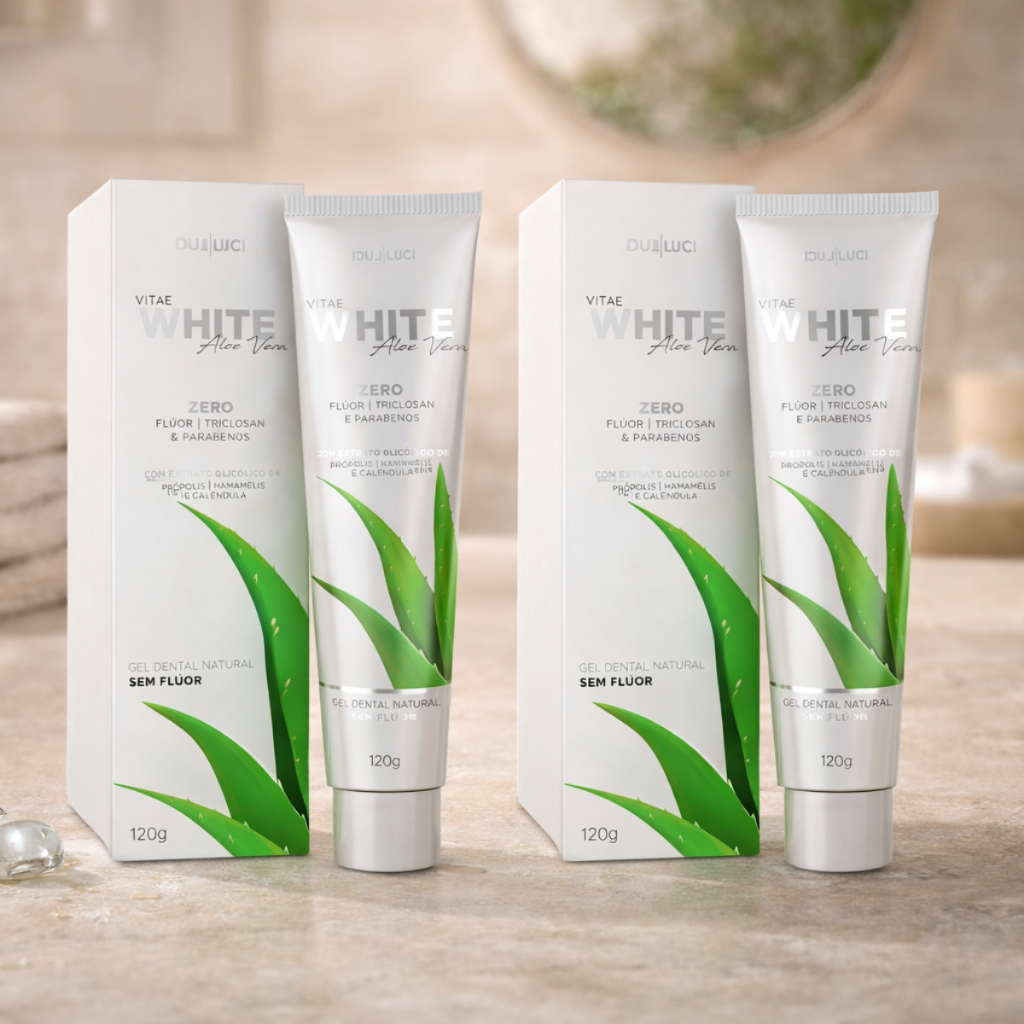 Kit 2x Gel Dental Vitae White Aloe Vera Luci Luci - 120g