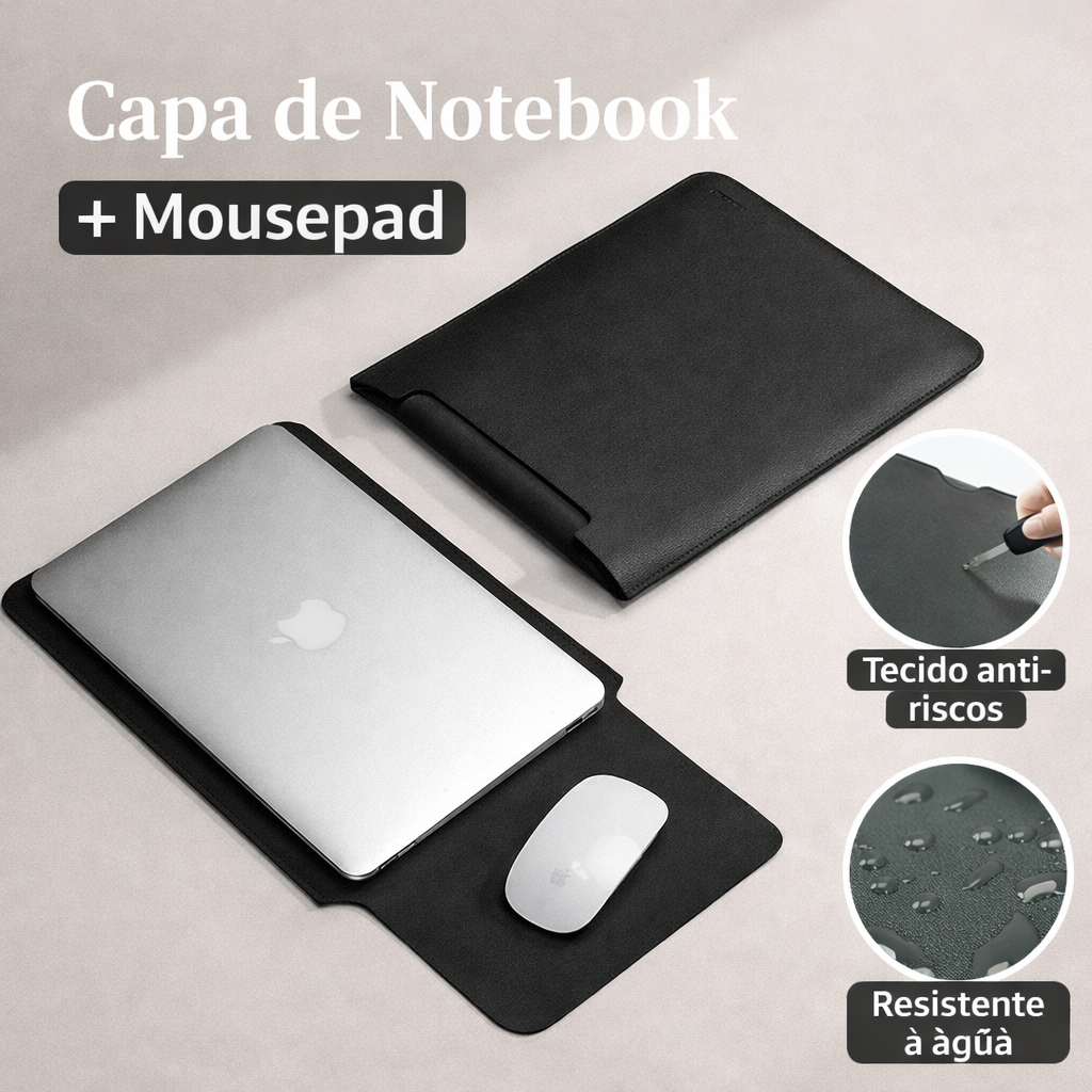 Capa Notebook + Mousepad 2 em 1 Proteção Premium Impermeável Antirrisco