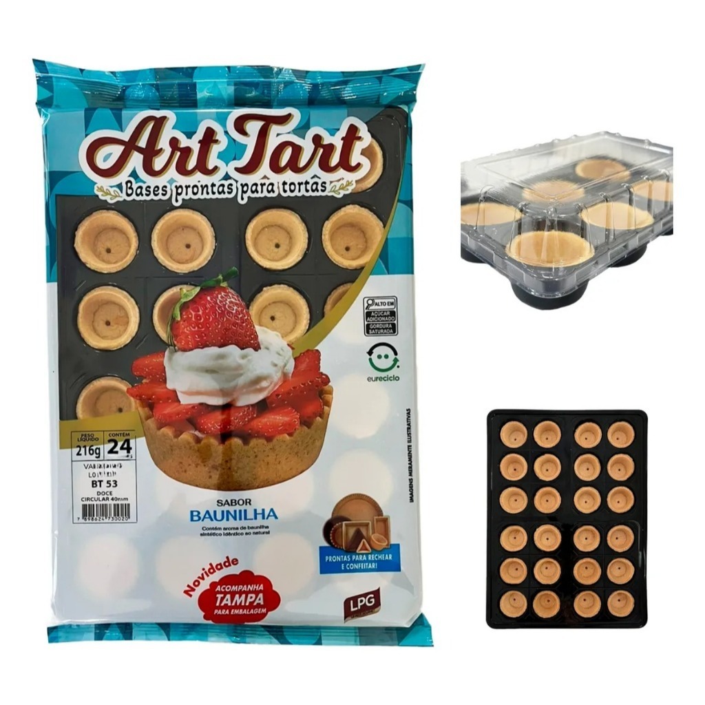 Base Torta Art Tart Doce 4cm Com 96 Unidades 216gr em Oferta na Shopee