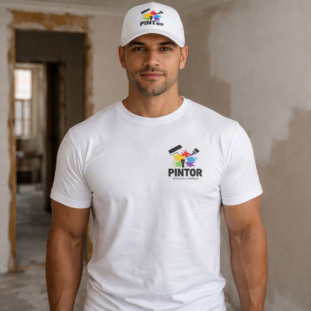 KIT UNIFORME PINTOR CAMISETA E BONE ESTAMPADO OTIMA QUALIDADE MALHA 100% ALGODÃO BONE TRUCKER