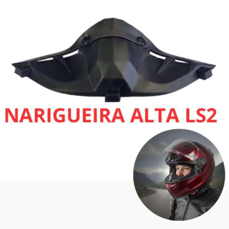 Narigueira  Ls2 Alta Capacete  Norisk com Clip e Respiro Modelo  LS2 Original Super