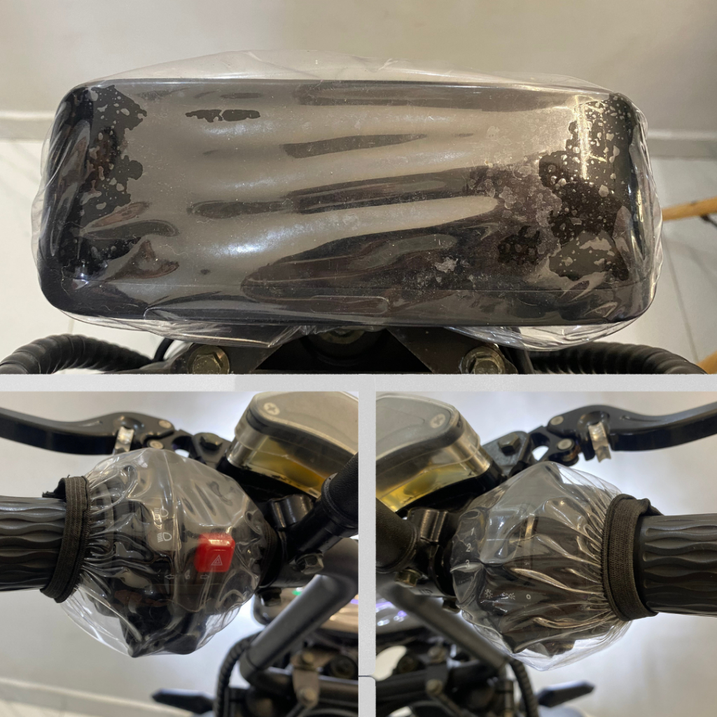 Kit Capa Protetora Scooter Elétrica – Painel Central e Laterais do Guidão - Chuva, Poeira e Oxidação