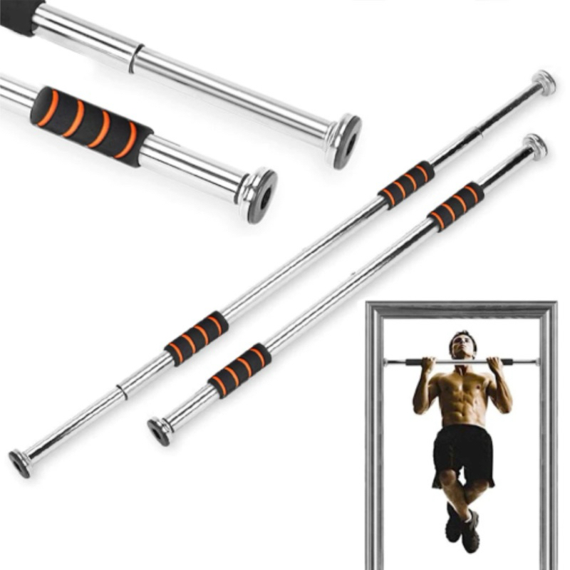 Barra Fixa Porta Exercício Crossfit Treino Musculação Barra Ajustável Porta 62cm