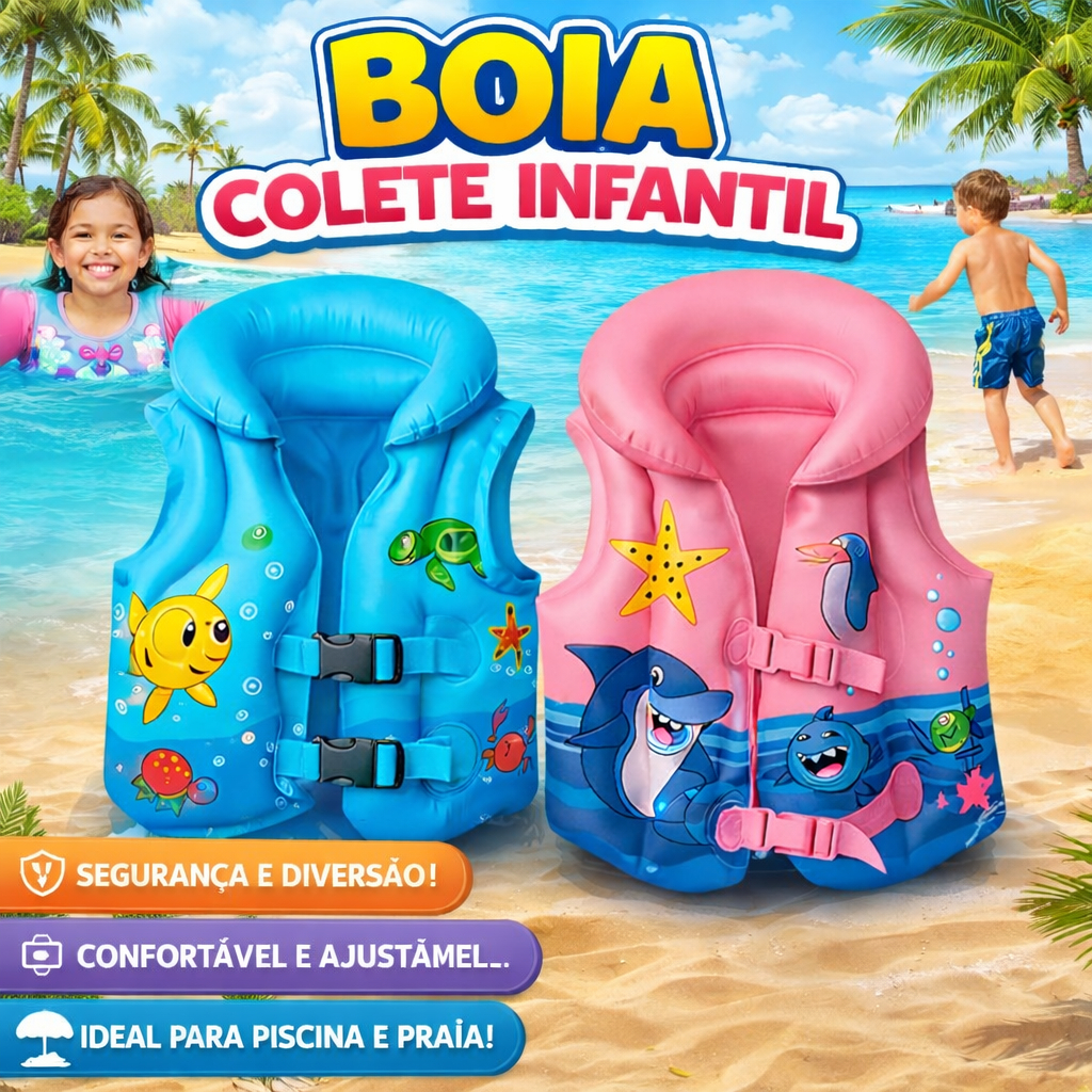 Boia Infantil Colete 3 Tamanhos Inflável Brinquedo Piscina Praia Lago em Oferta na Shopee