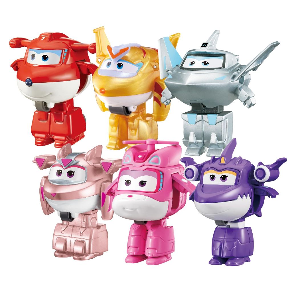 Boneco 2 em 1 5cm Avião Transform-a-Bots - Super Wings - Sunny