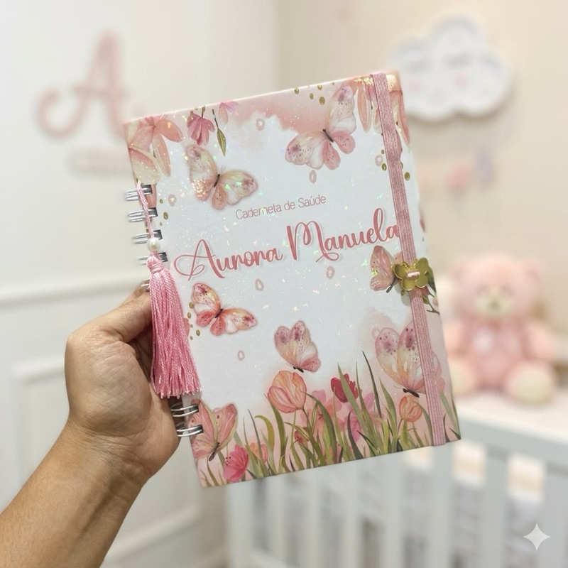 Caderneta de Vacinação Personalizada com Nome | Caderneta de Saúde do Bebê | Atualizada SUS | Menina