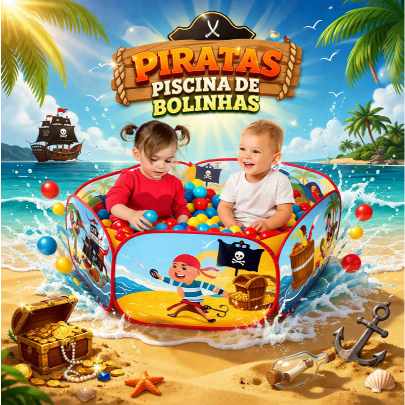 Piscina de Bolinhas Infantil Cestinha Menino Menina mickey Minnie Mulher Maravilha Pirata e Sereia em Oferta na Shopee