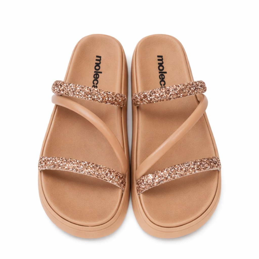 Sandalia Papete Brilho Strass Leve Macia Confortável Moleca em Oferta na Shopee