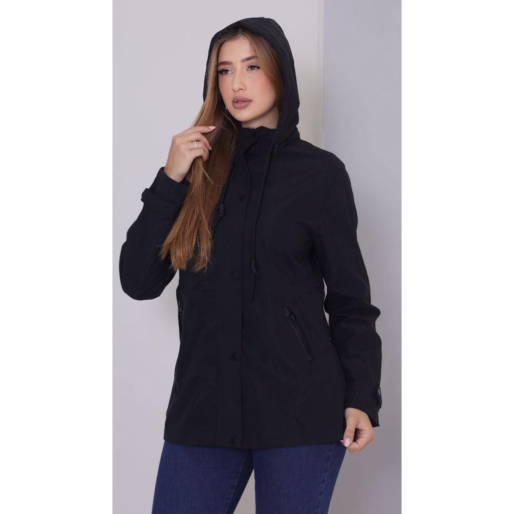 Parka Feminina Capuz Removível Inverno Manga Longa Forrada