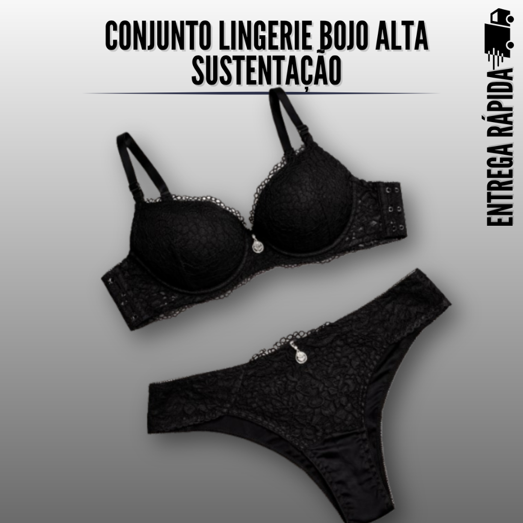 Conjunto feminino Importado bojo bolha C/aro Fecho triplo conforto modela o seio