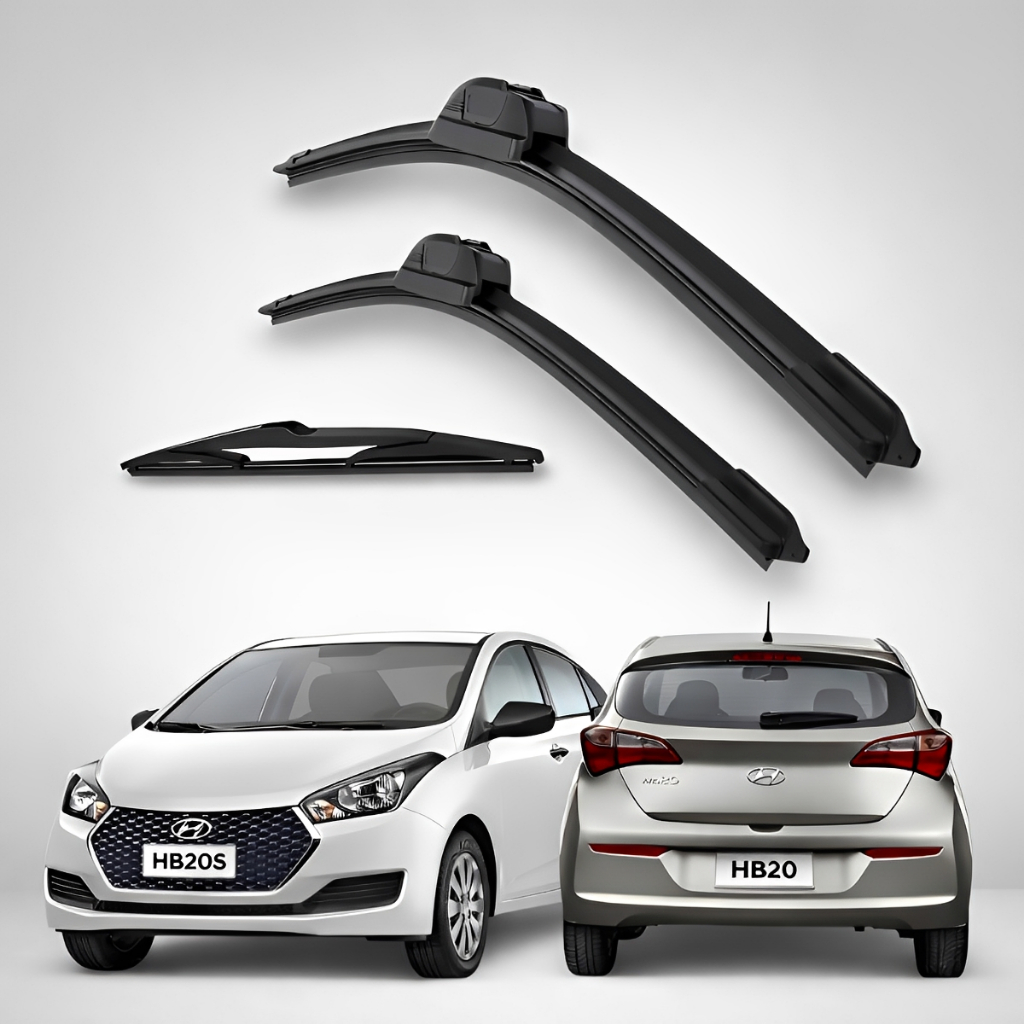 Kit 3 Palhetas Limpador Parabrisa Silicone Chuva Hb20 2013 a 2019 em Oferta na Shopee
