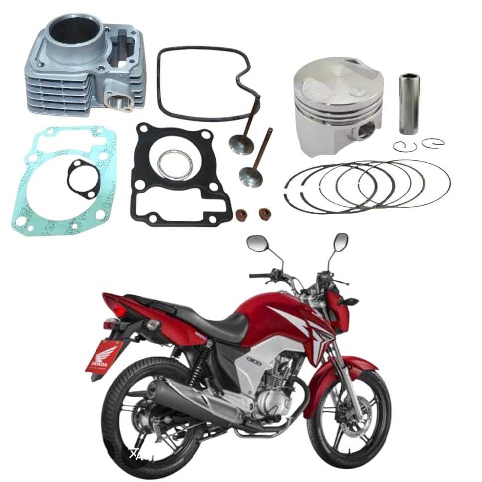 KIT CILINDRO ORIGINAL HAMP CG 150+PISTAO+VALVULAS+KIT A+GUARNICAO+RETENTOR