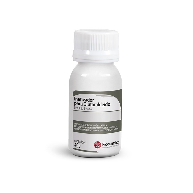 Inativador de Glutaraldeído Bissulfito 40g - Rioquímica Embalagem com 40g.