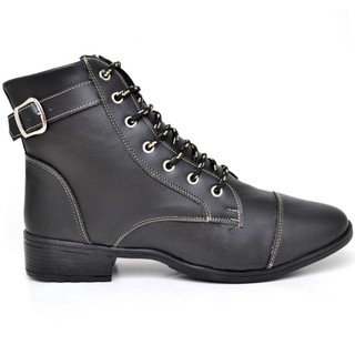 Bota Cano Curto Fivela Feminino Leve Confortado Estilo Inverno 26 .