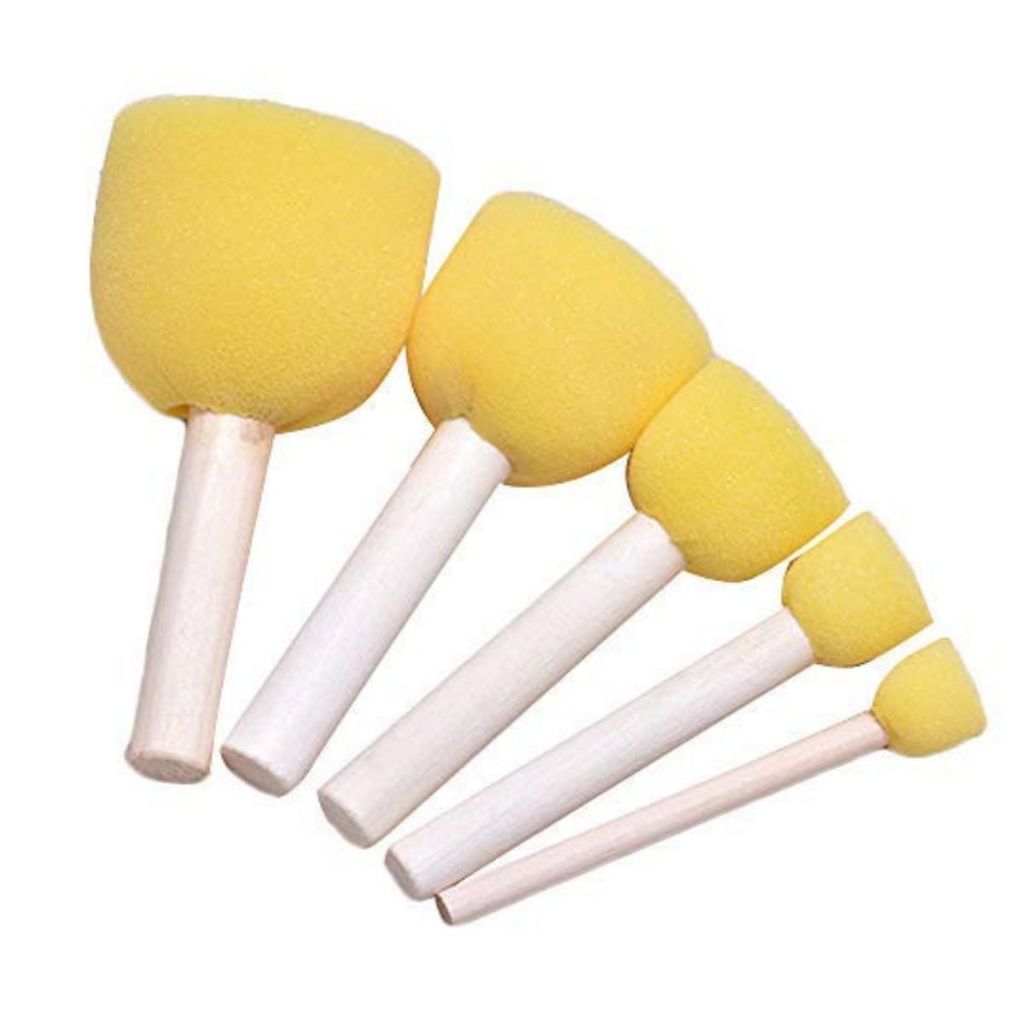 Kit 5 Pincéis Pincel Mousse de Espuma Batedor Tinta Pintura Textura Yins Paper em Oferta na Shopee