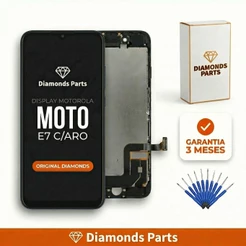 Tela Display Frontal MOTO E7 COM ARO - DIAMONDS ORIGINAL