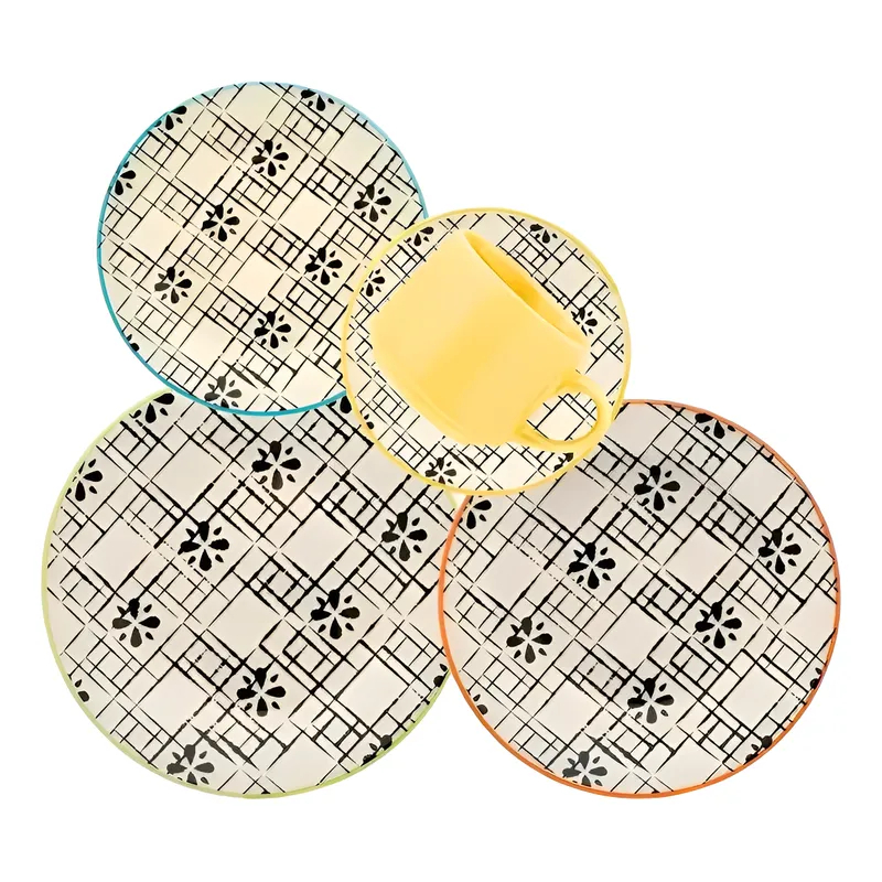 Jogo de Jantar e Chá 30 Peças Oxford Biona Donna Mix - Oxford