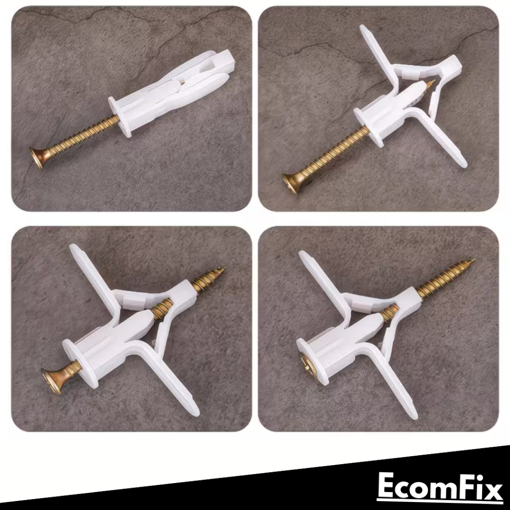 Bucha para Drywall com Parafuso 6mm e 8mm Alta Fixação em Gesso  Escolha o Tamanho