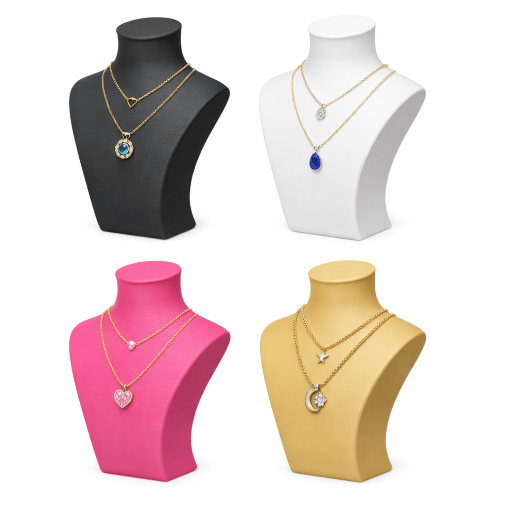 Suporte Porta Colar e Joias Busto Organizador Expositor Colares Bijuterias Decoração Premium