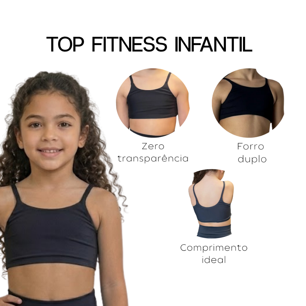 Top Infantil Kids Fitness Escola Suplex Ginástica Alça Fina em Oferta na Shopee