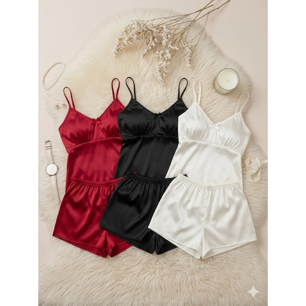 Baby Doll Short Doll De Liganete Pijama MANU Liso de Calor Fresquinho Alcinha Verão Sensual P AO GG