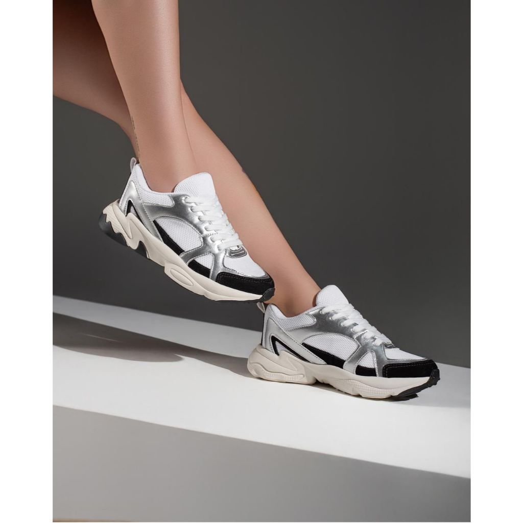 Detalhes do Tênis Plataforma Chunky Top Casual Moderno Urbano Clássico
