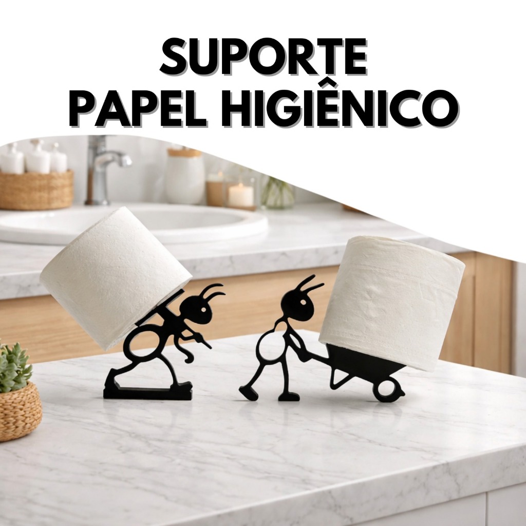 Suporte Papel Higiênico Criativo De Formigas Decoração Divertida