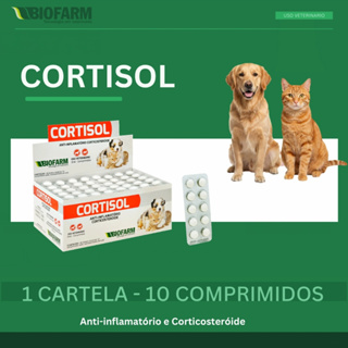 Biofarm Cortisol Anti Inflamatorio Corticoide Alergia Dermatite Sarna Cães Gato 10 Comprimidos em Oferta na Shopee