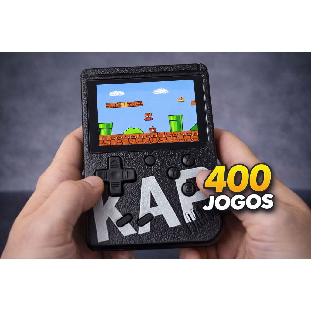Mini Video Game Portátil Retrô 400 Jogos 400 em 1 Console de Mão Saída TV Recarregável Anos 80