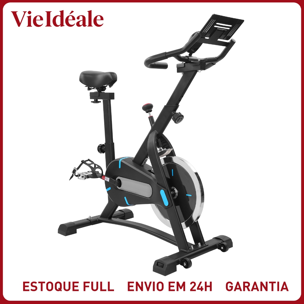 Bicicleta Ergométrica Fitness Para Cardio E Musculação Com Base Cor Preto E Vermelho Epsilon 10kg Inercia