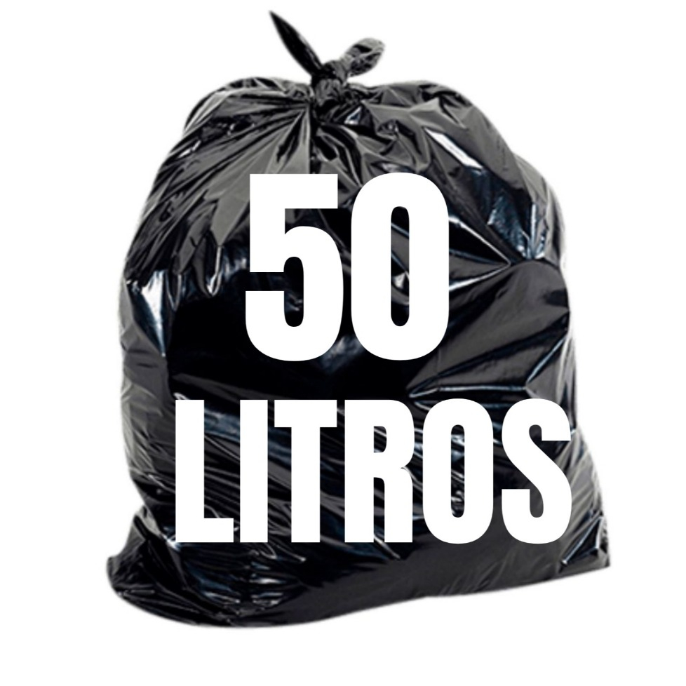 Saco de Lixo 50 Litros Preto c/100 Unidades Resistente para Casa | Direto da Fábrica  Envio Imediato em Oferta na Shopee