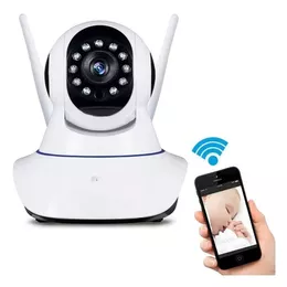 Câmera de Segurança wifi iP robô 3 antenas yoosee visão noturna full HD 360º babá Eletrônica