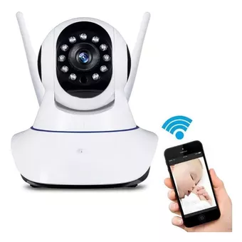 Câmera de Segurança wifi iP robô 3 antenas yoosee visão noturna full HD 360º babá Eletrônica