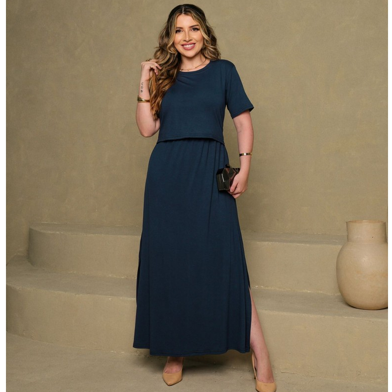 Vestido amamentação longo laço abertura amamentação para festa cha de bebe cha revelação vestido grávida gestante saída