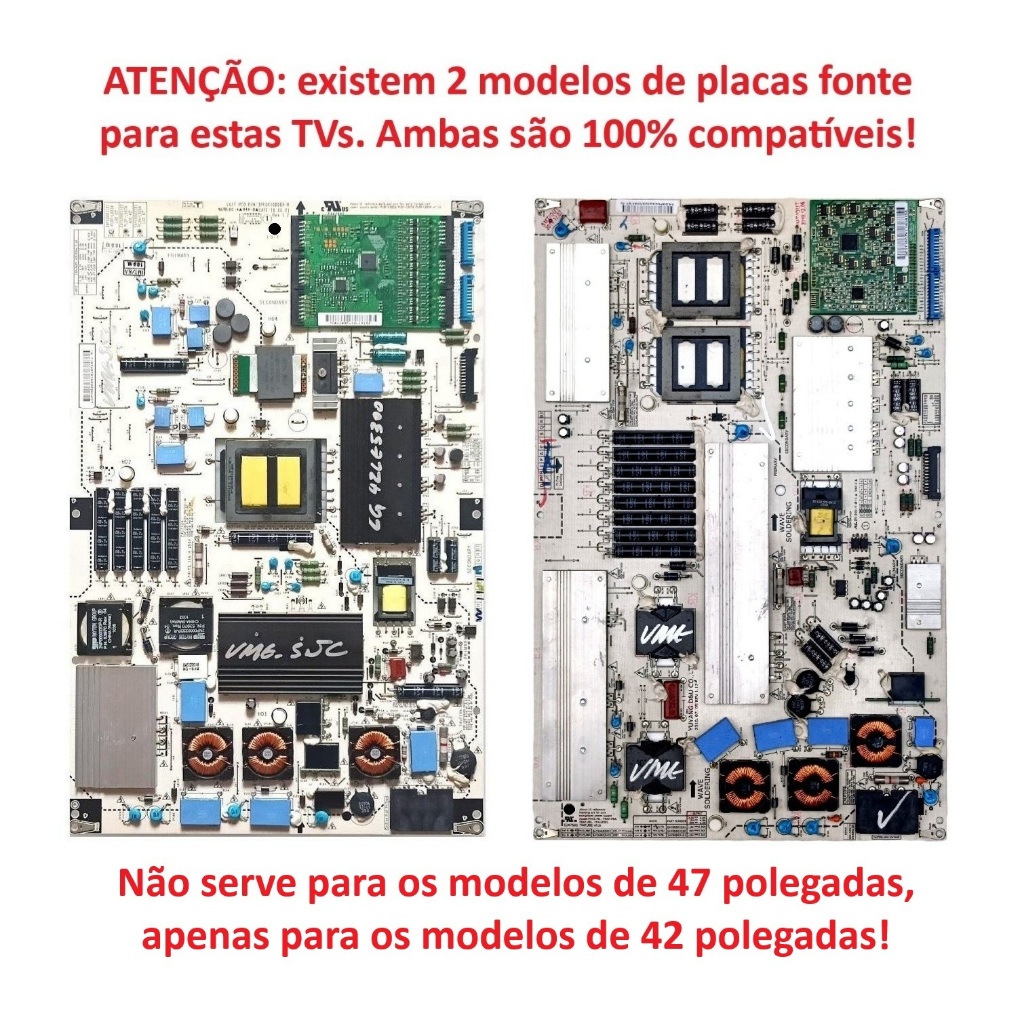 Placa Fonte TV LG 42LE4300 42LE4600 42LE5300 42LE5500 42LE5600 42LE7500 42LX6500 EAY60803101 EAY60803201 Cod 0444AB