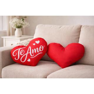 Kit 2 Almofada De Coração Te Amo Estampado Dupla Face Almofadas Românticas Presentes E Sextas