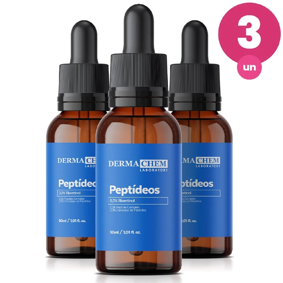 Kit 3 Sérum Anti Olheiras Peptídeos 30ml Efeito Lifiting Clareador Dermachem