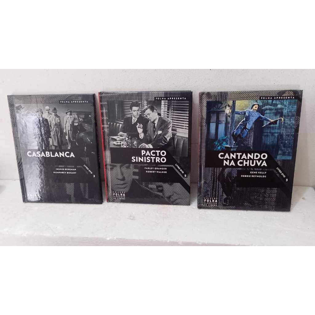 DVD+LIVRO- COLEÇÃO FOLHA CLÁSSICOS DO CINEMA-3 VOLUMES RARIDADE