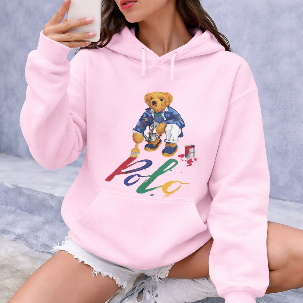Moletom Polo Bear Original Feminino Ursinho Bordado Canguru Blusa Frio Inverno Moda Premium