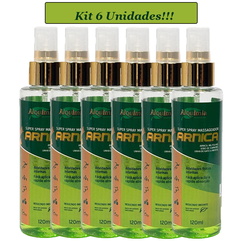 Kit 6 UNIDADES SUPER SPRAY Massageador ARNICA 150mL Alquimia Cosméticos em Oferta na Shopee