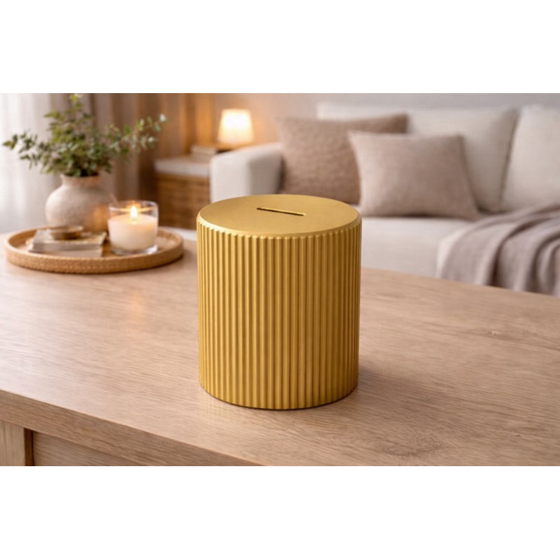 Cofrinho Decorativo Minimalista Canelado | Design Moderno e Sofisticado