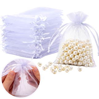 Kit 10/20/50/100 Saco Organza Branco 7x9 9x12 10x15 20x30cm Saquinho Tule Lembrancinha Joia Aniversário Maternidade em Oferta na Shopee