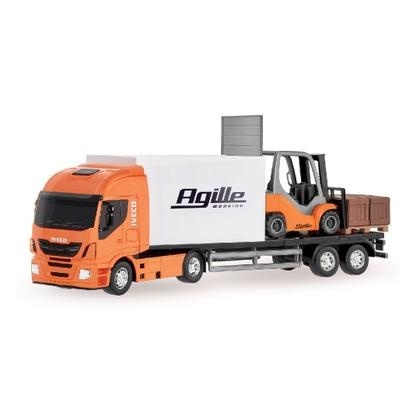 Caminhão Iveco Hi-Way + Empilhadeira Agile com Palete – Usual Brinquedos