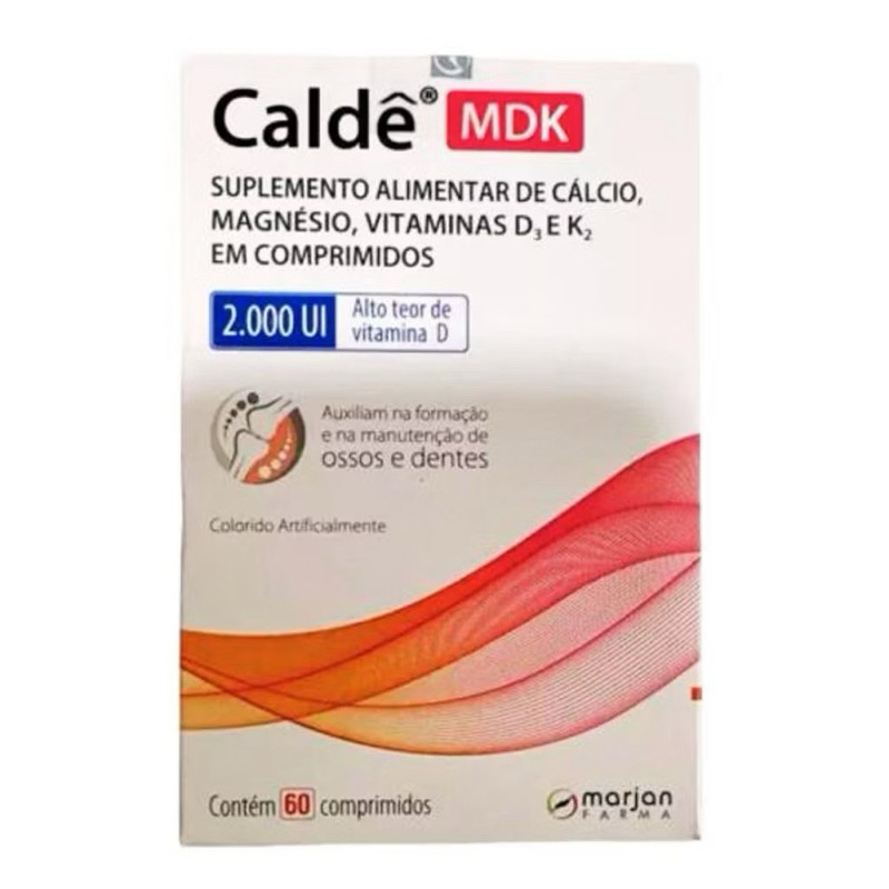 CALDÊ® MDK SUPLEMENTO ALIMENTAR DE CÁLCIO, MAGNÉSIO, VITAMINAS D3 E K2 EM COMP. 2.000 UI