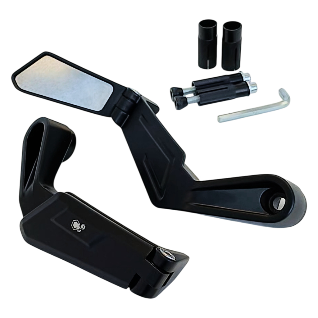 PAR DE RETROVISOR WINGS PONTA GUIDÃO UNIVERSAL CAFÉ RACER 7/8 PRETO