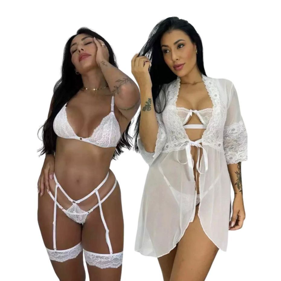 Kit Robe Tule com Conjunto Gladiadora – Sensualidade e Elegância