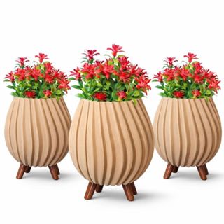 Kit 3 Vaso Decorativo Minimalista Espiral Cachepô Enfeite Decoração Casa Sala Rack Planta Artificial em Oferta na Shopee