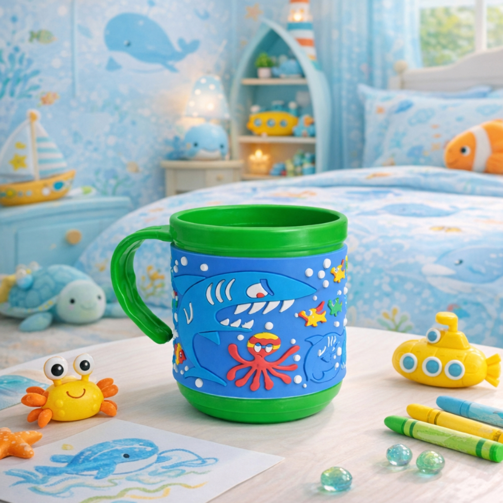 Detalhes do Caneca Infantil Divertida Colorida Resistente 200 ml Criança Alimentação Utensilio
