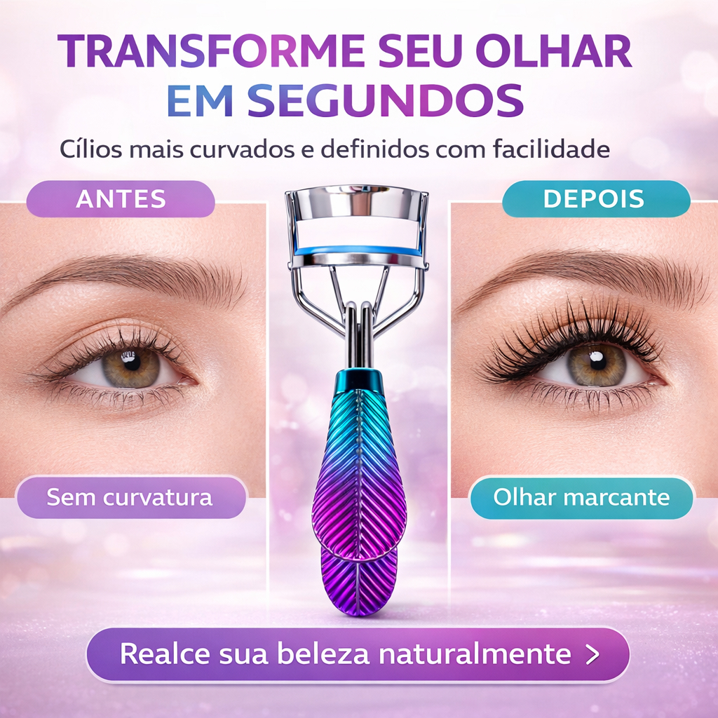Curvex Modelador de Cílios Dafu Furtacor Curvador Ergonômico com Almofada Macia Uso Diário e Profiss
