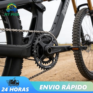 Coroa single narrow wide 32/34/36/38 dentes Bcd 104 em alumínio preta 9-12v Redonda bike MTB bicicleta